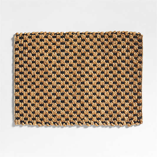 Contrast Jute Black and Natural Doormat 24"x36"