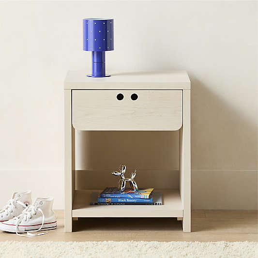Converse Vent Sunwashed Ash Wood Kids Nightstand with Drawer