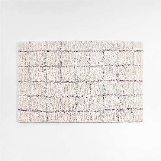 Cool Colored Grid Washable Wool Kids Rug 5x8