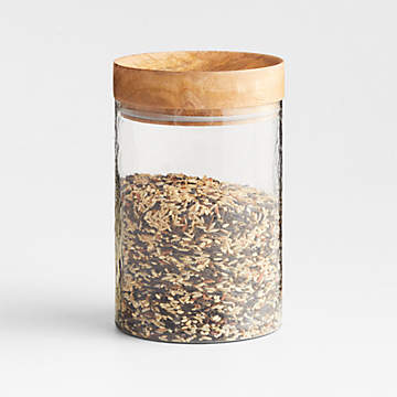 2-Cup Rectangular Glass Storage Container with Bamboo Lid | Crate & Barrel