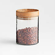 Crate & Barrel Large Glass Canister with Wood Lid + Reviews