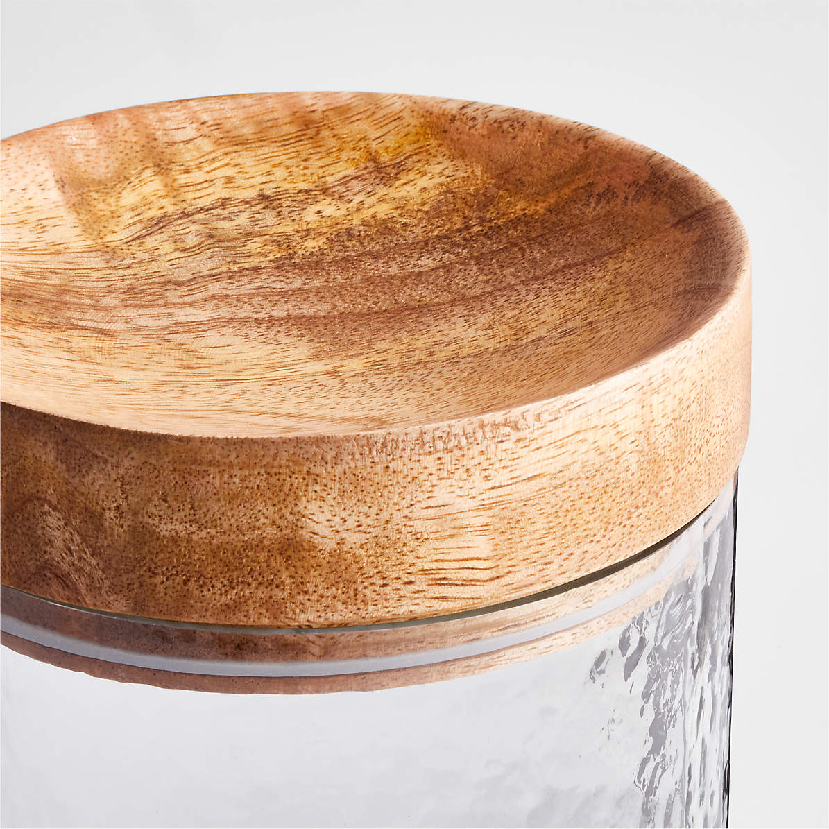 Winston Porter Crackle Glass Canister with Wooden Lid Storage Jar