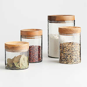 Food Tea Coffee Sugar Spice Jar Canister Tins Set with Wooden Rack Storage Unit 