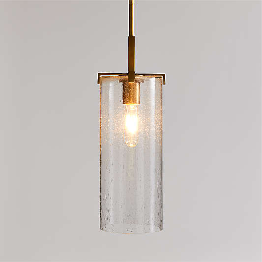 Coquina Brass Pendant Light with Glass Shade