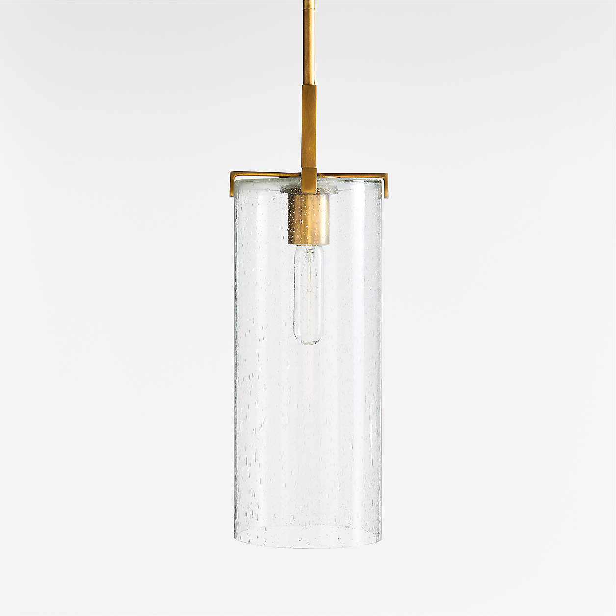 Coquina Brass Pendant Light With Glass Shade Crate And Barrel