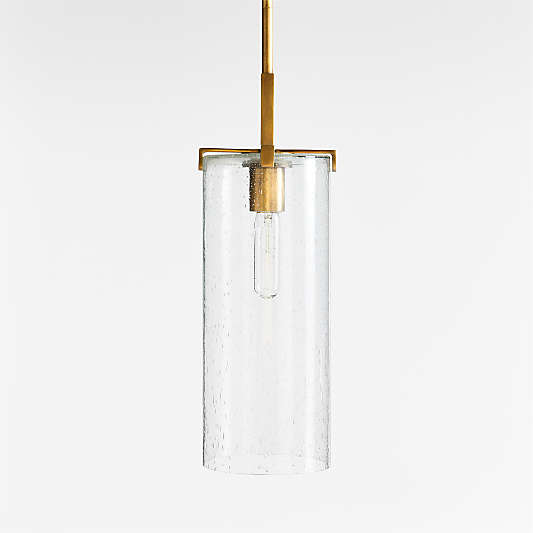 Coquina Brass Pendant Light with Glass Shade