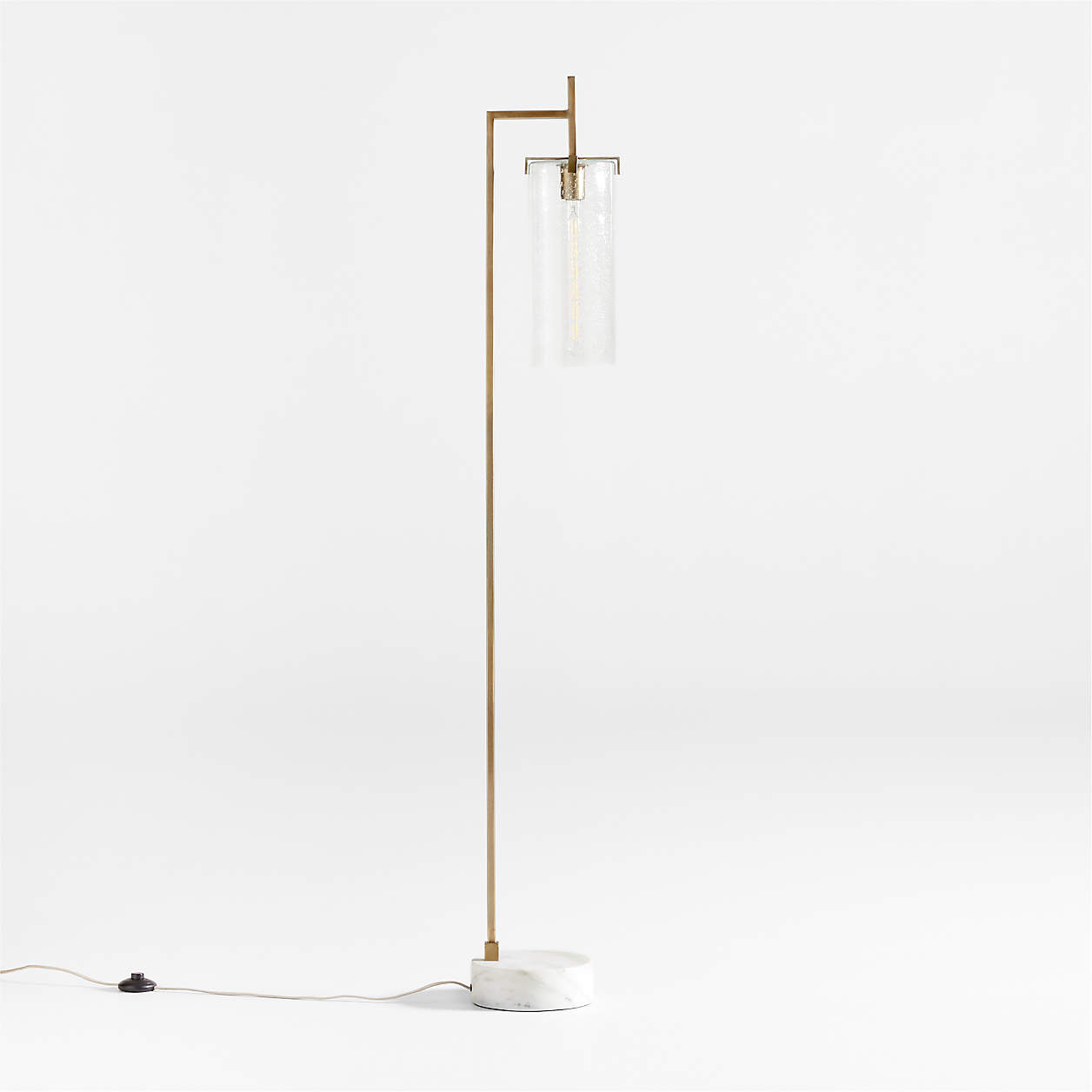Coquina Brass Floor Lamp with Marble Base Crate & Barrel