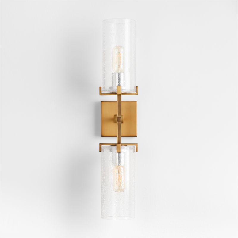 Coquina 2-Light Burnished Brass Wall Sconce with Glass Shades