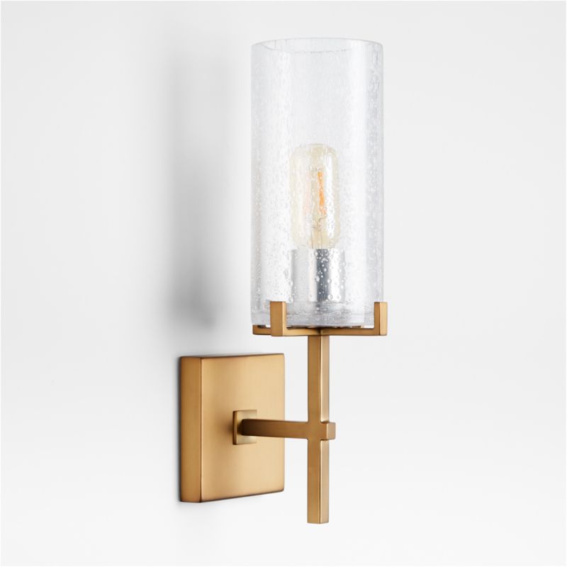 Coquina Burnished Brass Wall Sconce Light with Glass Shade - image 3 of 5