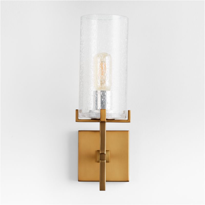 Coquina Burnished Brass Wall Sconce Light with Glass Shade - image 2 of 5