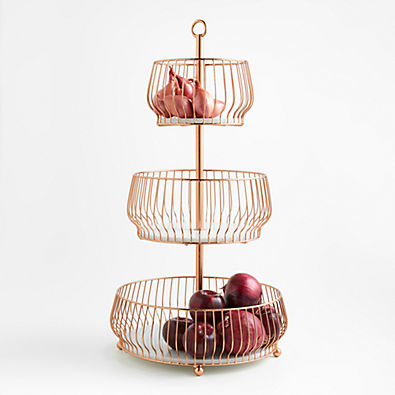 View Cora Copper 3-Tier Fruit Basket details