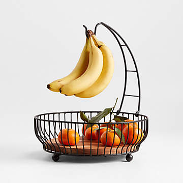 Cora White and Wood 2-Tier Fruit Basket + Reviews