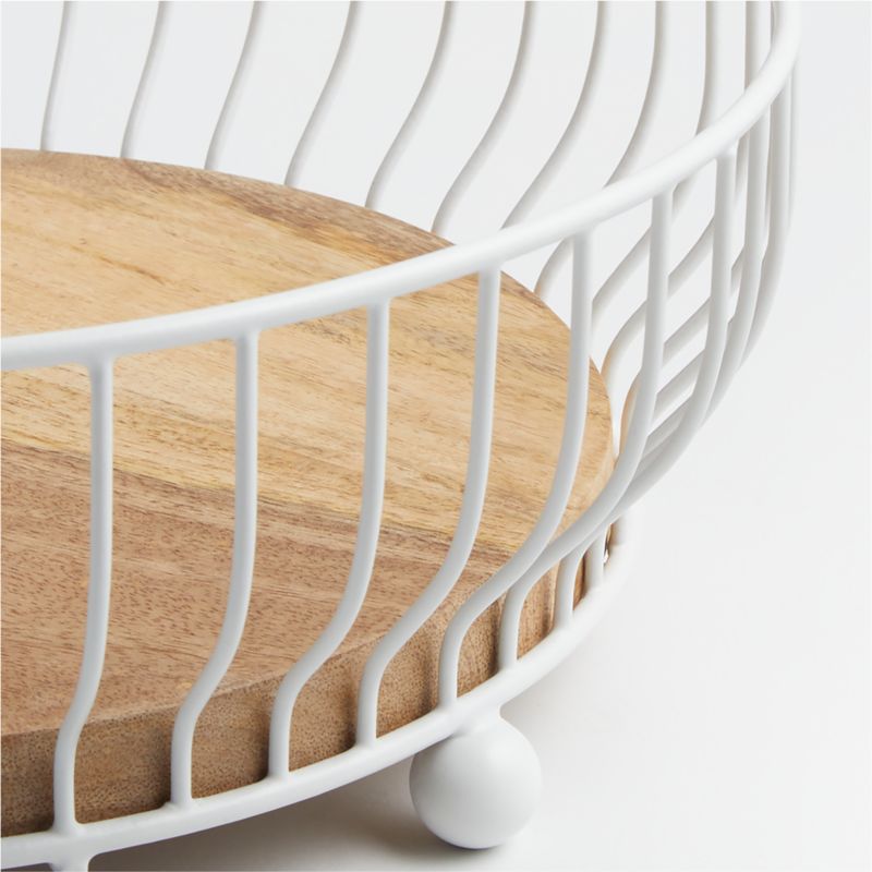 Cora White and Wood 2-Tier Fruit Basket - image 2 of 3