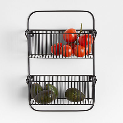 View Cora Iron 2-Tier Wall-Mounted Fruit Basket details