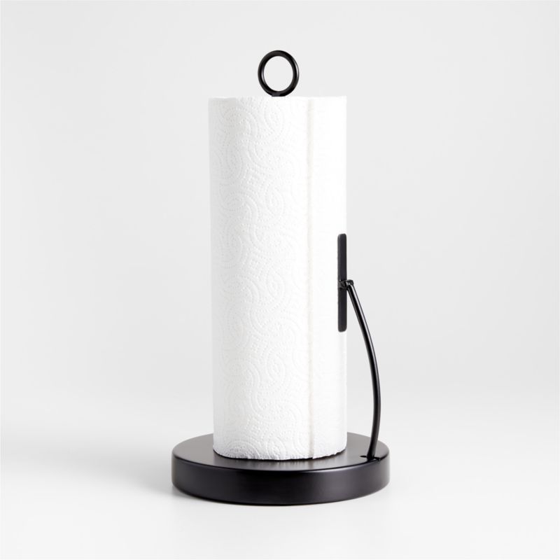 simplehuman Tension Arm Paper Towel Holder, Black Steel