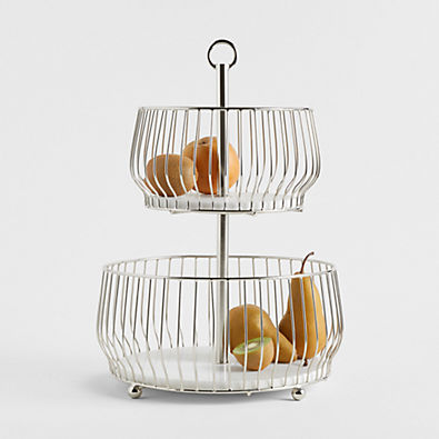 View Cora Stainless Steel 2-Tier Fruit Basket details