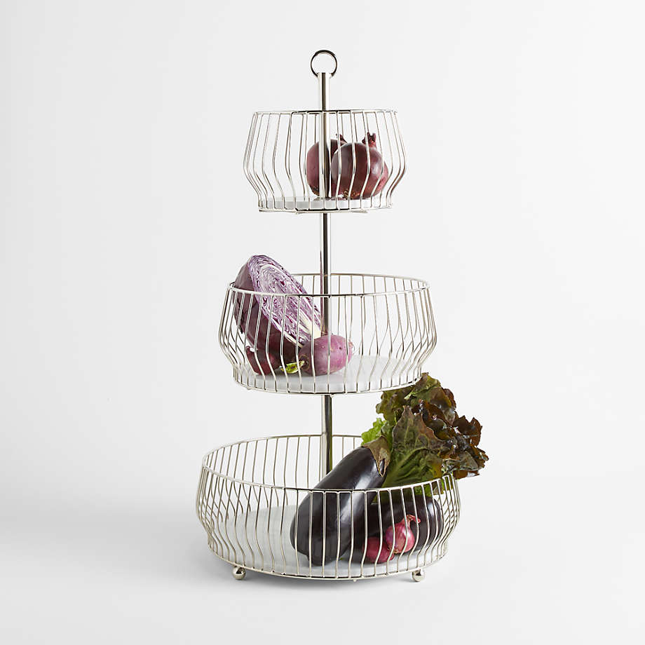 Cora Stainless Steel -Tier Fruit Basket