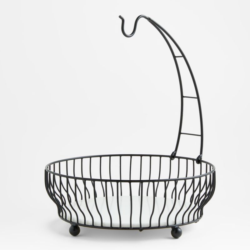 Cora Black Fruit Basket with Banana Hanger