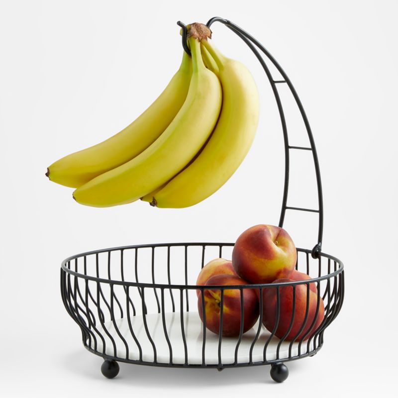 Gourmet Basics by Mikasa Farmer's Market Fruit Basket with Banana Hook, Black