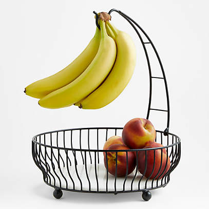 Fruit Basket with Banana Tree Hanger Fruit Bowl with Banana Holder 