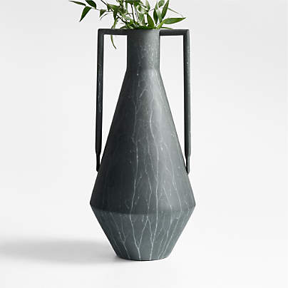 Corra Two Handled Zinc Vase 17"