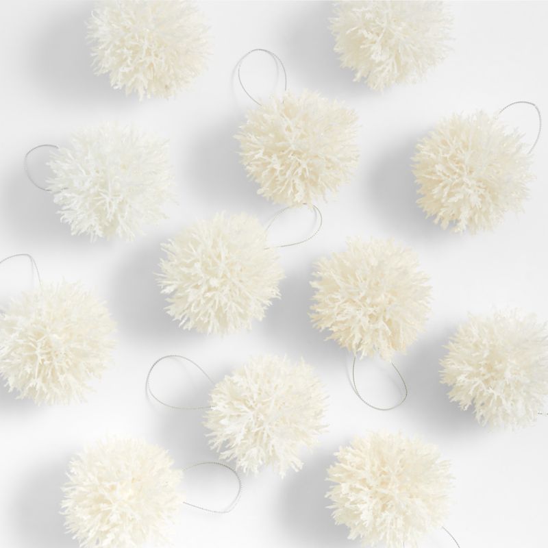 White Coral Cluster Christmas Tree Ornaments, Set of 12 - image 0 of 5