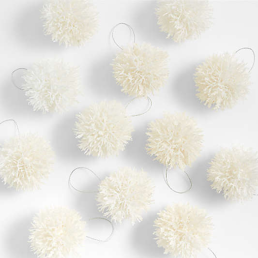 White Coral Cluster Christmas Tree Ornaments, Set of 12