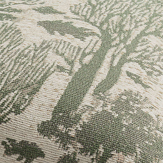 Coral Jacquard 20"x20" Fern Green Outdoor Throw Pillow