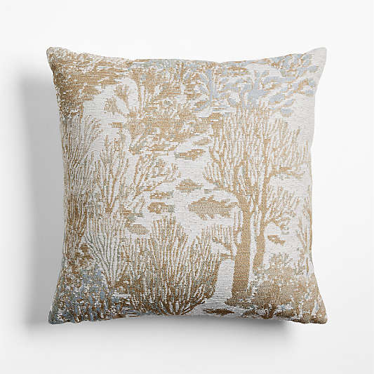Coral Jacquard 20"x20" Marzipan Gold Outdoor Throw Pillow