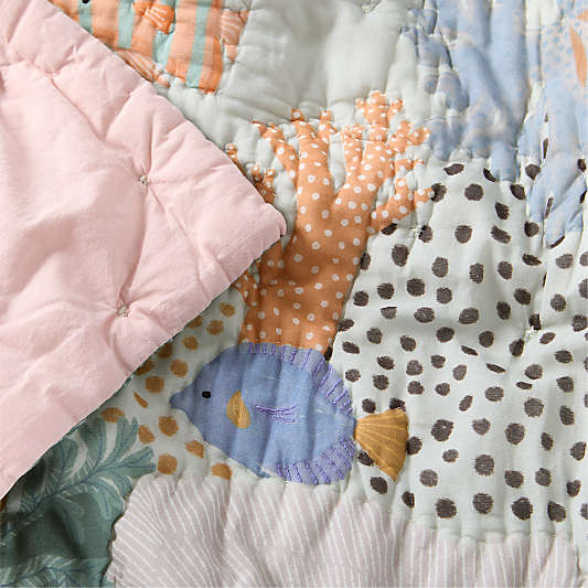 Coral Reef Dreams 100% Organic Cotton Kids Twin Quilt