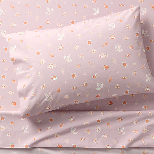 Coral Reef Dreams Organic Cotton Kids Twin Sheet Set