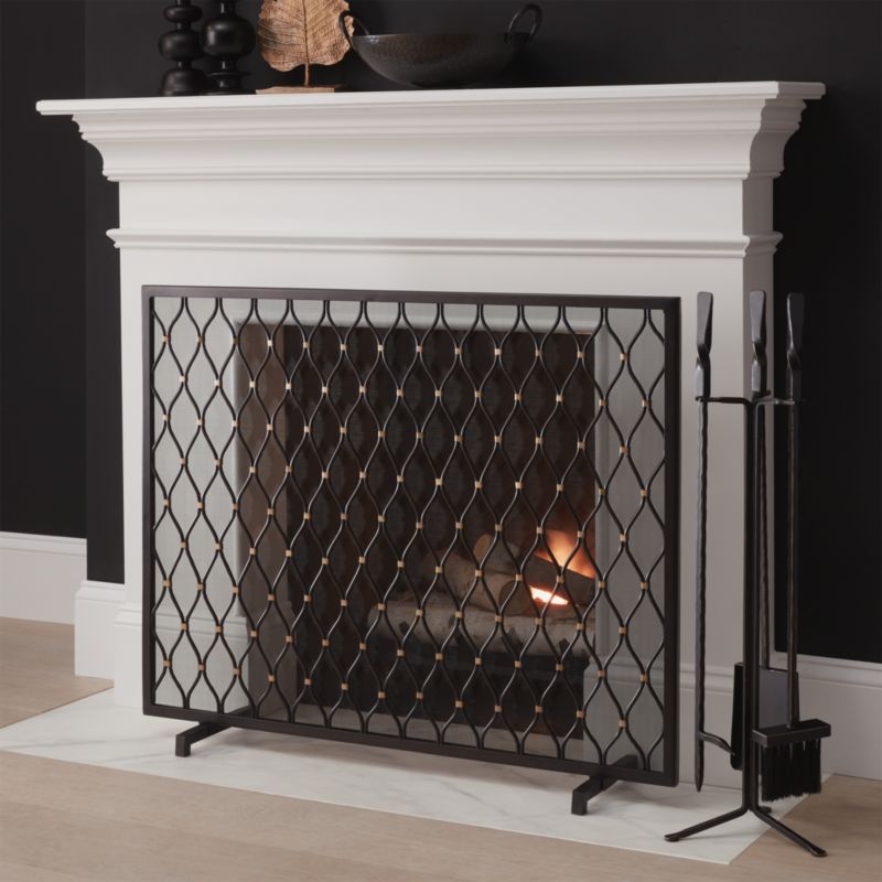 Corbett Bronze Fireplace Screen + Reviews | Crate & Barrel