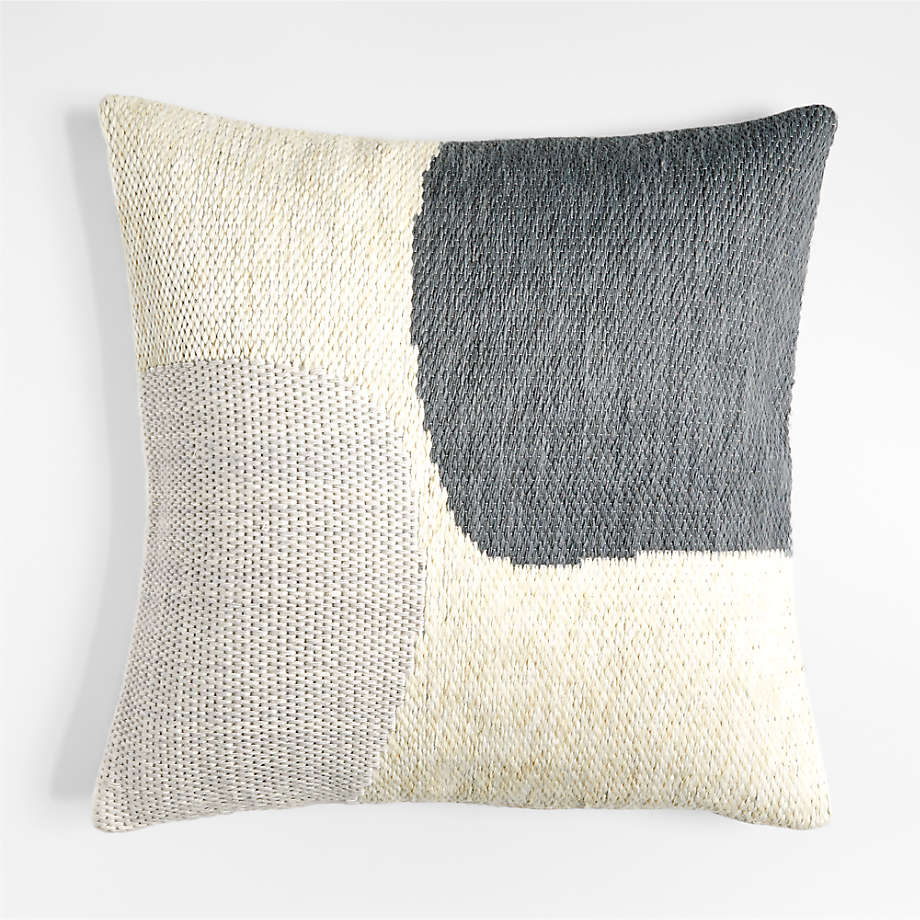 Corby 23" Geometric Mist Blue Kilim Pillow Cover + Reviews | Crate & Barrel