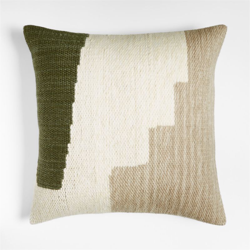 Corby 23" Geometric Desert Green Kilim Pillow Cover