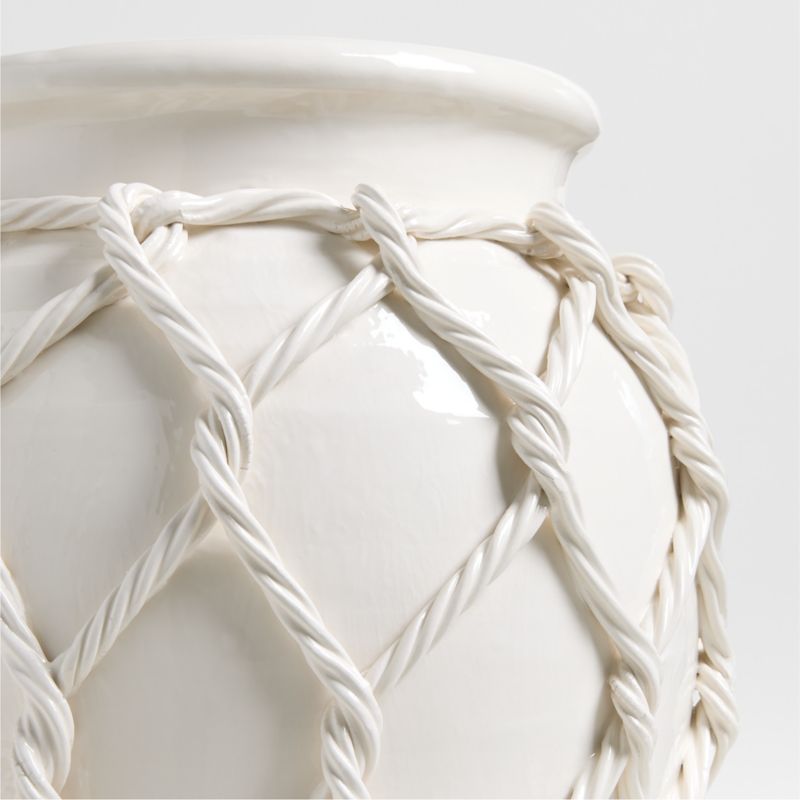 Corda Large White Ceramic Rope Vase 20" - image 4 of 5