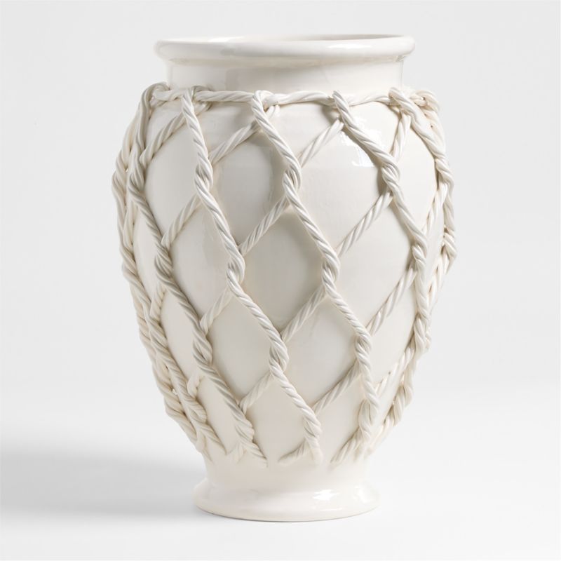 Corda Large White Ceramic Rope Vase 20" - image 3 of 5