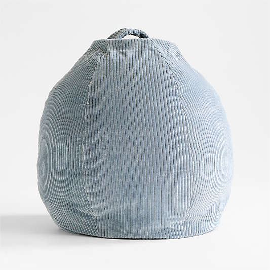 Bay Blue Large 40" Organic Cotton Corduroy Kids Lounge Bean Bag Chair
