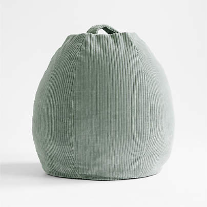 Verte Green Large Corduroy Kids Lounge Bean Bag Chair