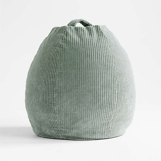 Verte Green Large 40" Organic Cotton Corduroy Kids Lounge Bean Bag Chair