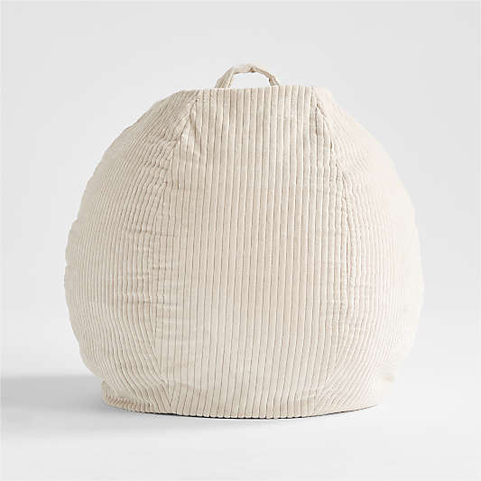 Stone Tan Small 30" Organic Cotton Corduroy Kids Lounge Bean Bag Chair