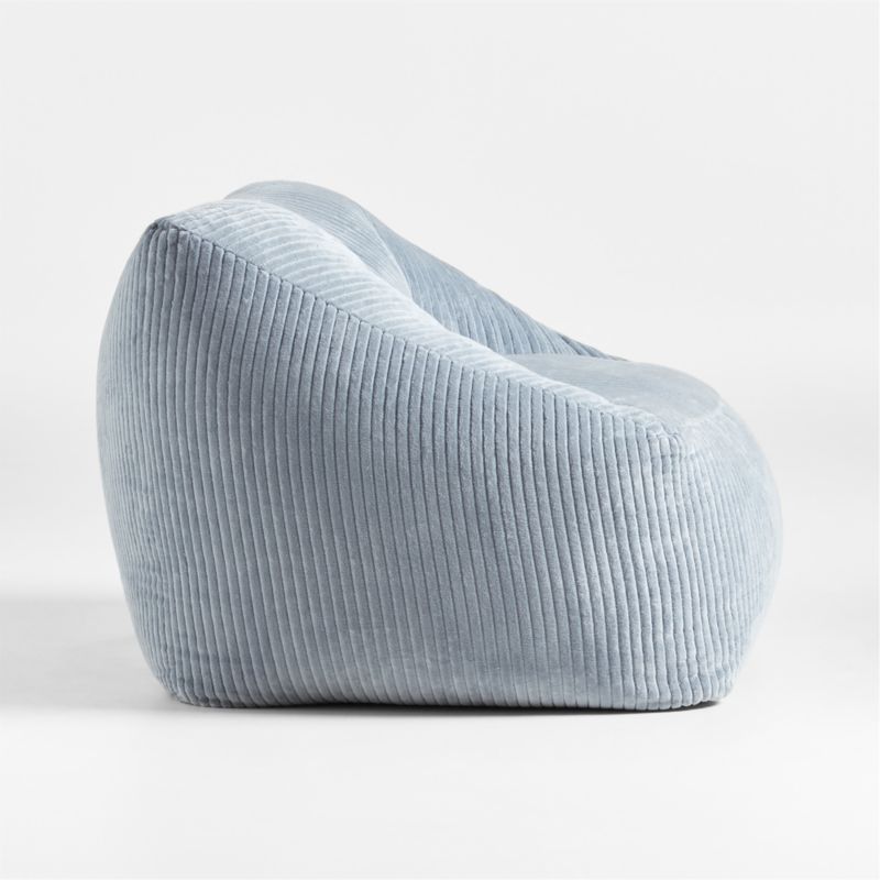 Smoke Blue Velvet Corduroy Kids Lounge Chair