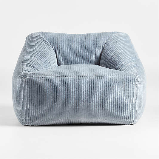 Smoke Blue Velvet Corduroy Kids Lounge Chair