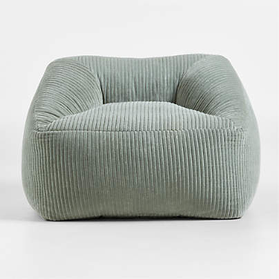 Verte Green Velvet Corduroy Kids Lounge Chair