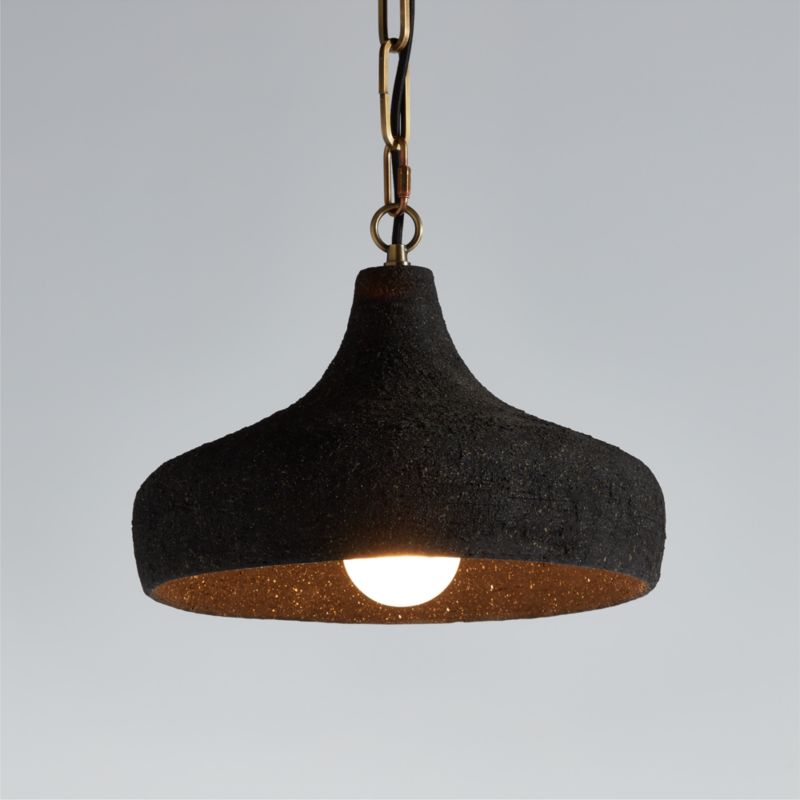 Corfu Small Black Ceramic Pendant Light - image 0 of 7