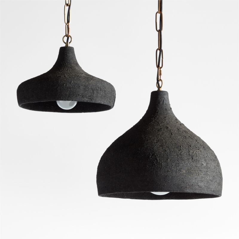 Corfu Large Black Ceramic Pendant Light - image 9 of 11