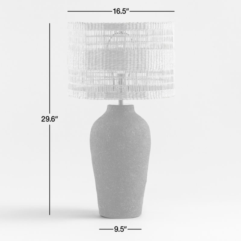 Corfu Tall Earthenware Table Lamp with Woven Shade