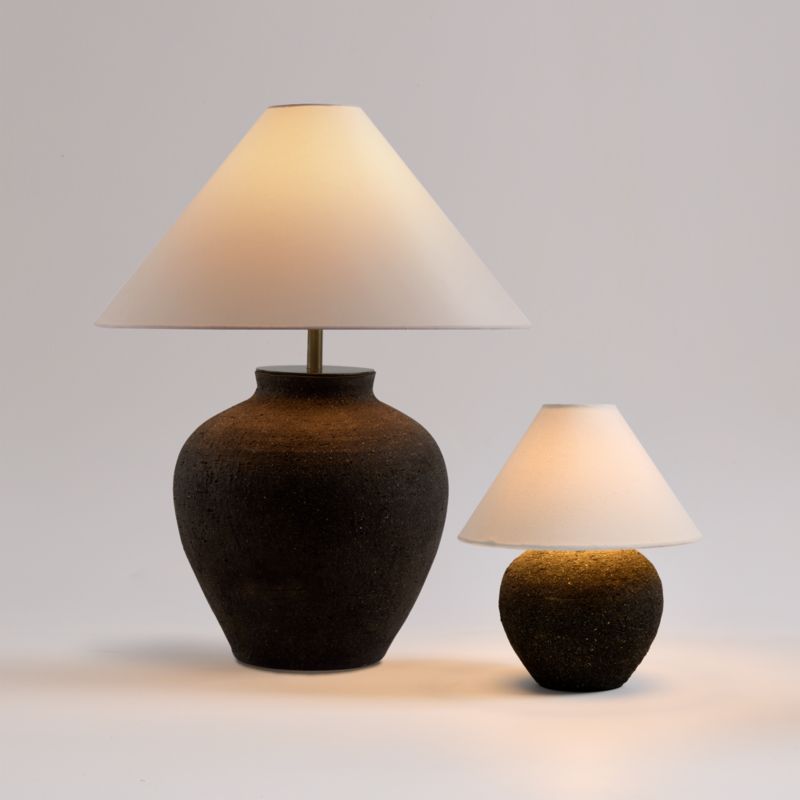 Corfu Black Table Lamp with Linen Taper Shade 26.6" - image 3 of 11