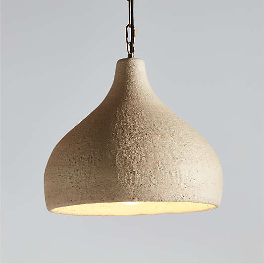 Corfu Large Cream Ceramic Pendant Light 18"
