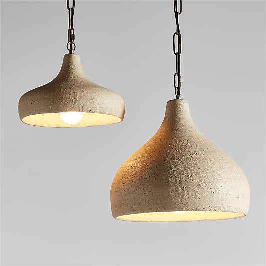 Corfu Large Cream Ceramic Pendant Light 18"