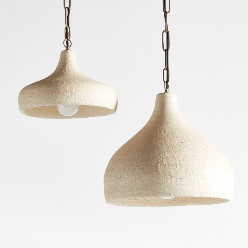 Corfu Small Cream Ceramic Pendant Light - image 3 of 9